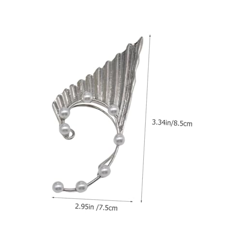 CLISPEED Elfenohr cuff Ohrringe für Damen Mädchen Silberne Ohrklemme frei von Ohrloch Einstellbare Ohrmuschel clip ohrringe Modische Schmuckcharms für Alltag Party Hochzeit von CLISPEED