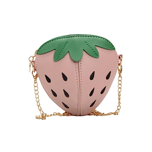 CLISPEED Erdbeertasche Mit Kettengürtel Umhängetasche Für Junge Mädchen Leichtgängiger Reißverschluss Zum Tragen Und Aufbewahren Kleiner Gegenstände von CLISPEED