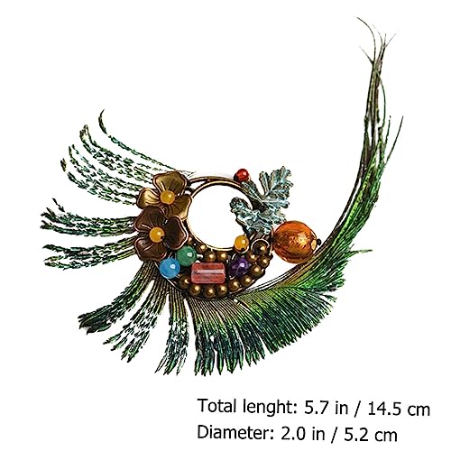 CLISPEED Ethnische Brosche mit Pfauenfeder Design Legierung Modischer Schmuckanhänger für Kleidung Vielseitiges Accessoire zur Dekoration von Pullovern Mänteln Taschen für Alltag und von CLISPEED