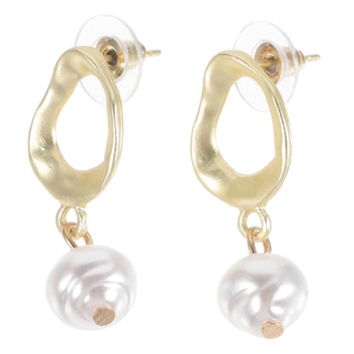 CLISPEED Europäische und Amerikanische Damen Ohrhänger mit Natürlichen Frischen Süßwasserperlen Vintage Stil Leichte Perlen Ohrringe für Frauen Silberner Stecker Elegantes Schmuckstück von CLISPEED