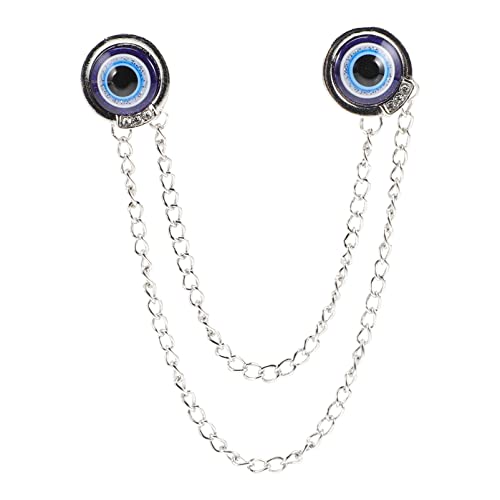 CLISPEED Evil Eye Brosche für Männer Stilvolle Hemdkragen Clip Anstecknadel mit Kette Elegantes Accessoire für Pullover und Jacken Silber CLISPEED Evil Eye Brosche für Männer Stilvolle Hemdkragen Clip Anstecknadel mit Kette Elegantes Accessoire für Pullover und Jacken Silber von CLISPEED