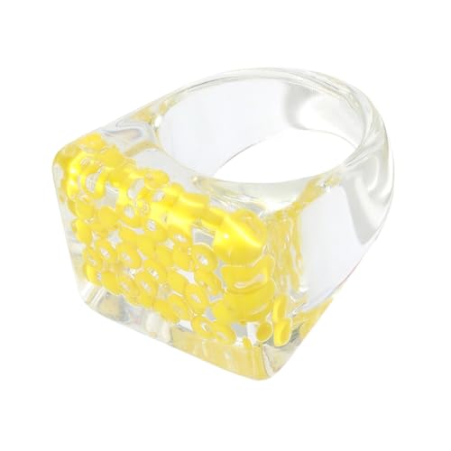 CLISPEED Extravaganter Acrylring Damen Schmuck Kreativer Resin Fingerring Breiter Finger Schmuck Leicht Komfortabel Modisch Für Festival Party von CLISPEED