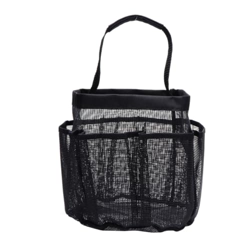 CLISPEED Fächer Oxford Stoff Mesh Aufbewahrungstasche mit Tragegriff Langlebige Badezimmer Organizer Tasche für Kosmetik Toilettenartikel Handtücher Bürsten Schnelltrocknend Schwarz von CLISPEED