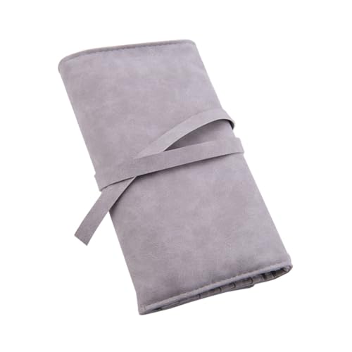 CLISPEED Fächer Tragbare Makeup Brush Rolling Bag Faltbarer Kosmetik Pinsel Organizer Kompakte Reise Make up Tasche Langlebiges Material Vielseitig für Pinsel und Stifte Graue von CLISPEED