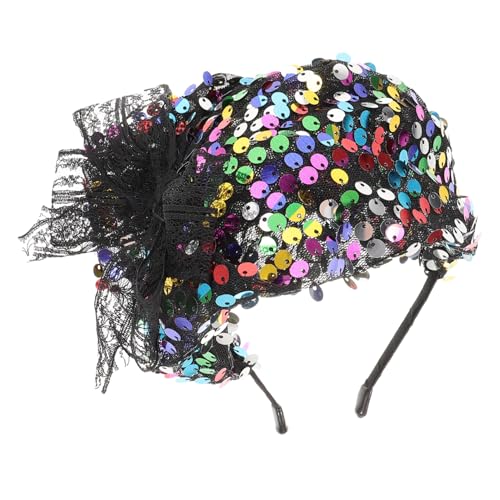 CLISPEED Fascinator Haarschmuck Damen Tea Party Hut mit Übergroßen Pailletten Elastischem Haarreif Eleganter Vintage Stil für Hochzeit Fest Bühne und Cocktailparty Geeignet CLISPEED Fascinator Haarschmuck Damen Tea Party Hut mit Übergroßen Pailletten Elastischem Haarreif Eleganter Vintage Stil für Hochzeit Fest Bühne und Cocktailparty Geeignet von CLISPEED