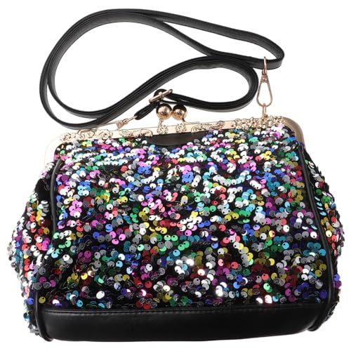 CLISPEED Fashionable Damen Handtasche mit Pailletten Große Kapazität Umhängetasche Multifunktionale Schultertasche für Alltag Party und Reisen Eleganter Begleiter in Schwarz von CLISPEED
