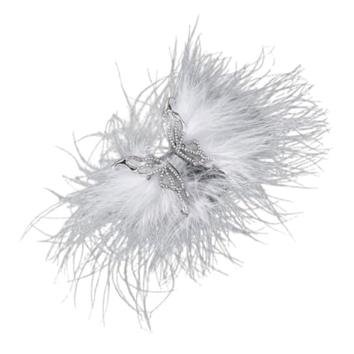 CLISPEED Feder-diamant-ring Für Frauen Modisch Dekorativ Hochzeit Taschenanhänger Damen Ringe Modeschmuck Öffnender Fingerring Ringschmuck Offener Ring Schmetterlings-fingerring Metall von CLISPEED