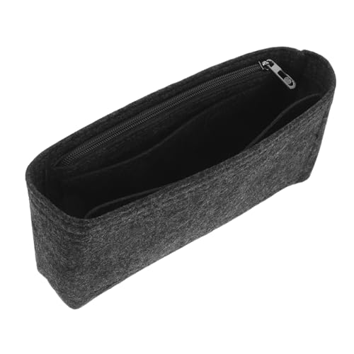 CLISPEED Filz Kosmetiktasche mit Reißverschluss Großer Kapazität Make Up Organizer Bag für Damen Kompakte Schminktasche aus Weichem Filz Leichter Handtaschen Organizer für Reise und Alltag von CLISPEED