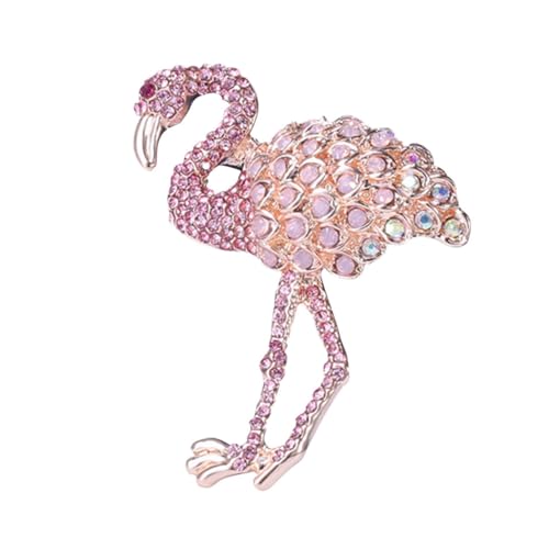 CLISPEED Flamingo Brosche Legierung mit Funkelndem Design für Damen Anstecknadel für Kleidung Taschen Hüte Hochzeiten Perfektes Accessoire für Partys Besondere Anlässe von CLISPEED