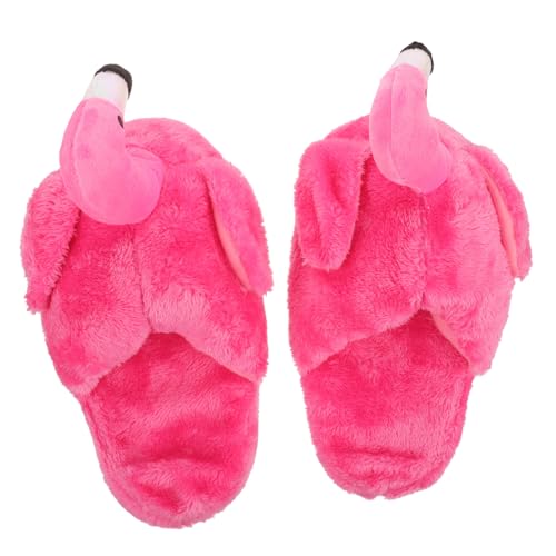 CLISPEED Flamingo Hausschuhe Damen Flauschige Warme Memory Foam Pantoffeln mit Rutschfester Sohle Bequeme Indoor Schuhe für Schlafzimmer und Zuhause Modisches Design von CLISPEED