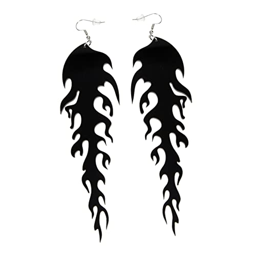 CLISPEED Flammen Ohrringe Damen Hängend Leicht Allergiefrei Langlebig Stylisch Transparent Schwarz Modisch Party Schmuck von CLISPEED