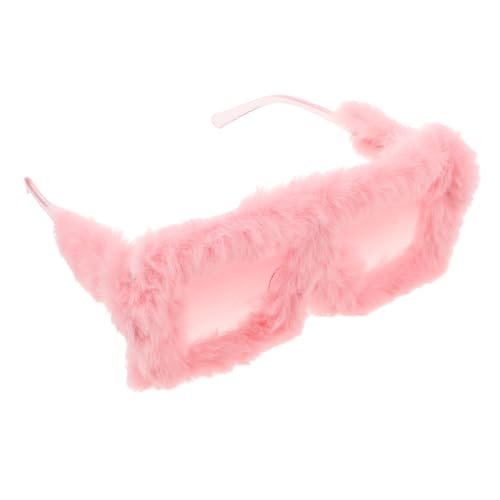 CLISPEED Flauschige Damen Sonnenbrille mit Großem Quadratischem Rahmen für Festivals und Kostümpartys Outdoor Sonnenbrille mit UV Schutz und Bequemem Leichtem Design von CLISPEED