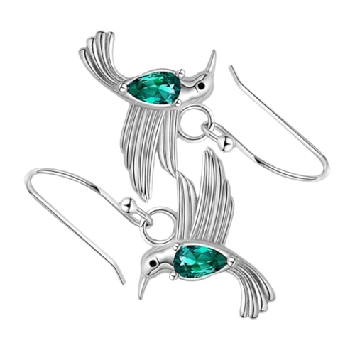 CLISPEED Fliegende Hummingbird Ohrhänger Damen Modeschmuck mit Grünem Zirkonia Statement Baumelnde Ohrringe Eleganter Schmuck für Alltag Hochzeit für Mutter und Tochter von CLISPEED