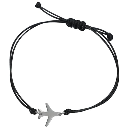 CLISPEED Flugzeug Armband Geflochten Verstellbar Komfortabel Für Männer Jungen Freundschaftsgeschenk Schwarz von CLISPEED