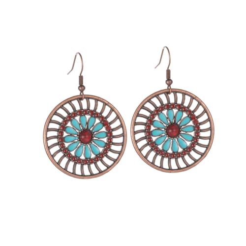 CLISPEED Frauen Ohrringe Rund Hohl Ohrhänger Vintage Dangler Kreatives Design Leicht Tragbar Modische Ohrschmuck Für Alltag Geschenkidee von CLISPEED