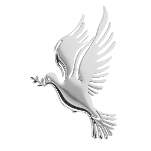 CLISPEED Friedens-tauben-brosche Silber Metall Anstecknadel Leicht Sicher für Blusen Jacken Elegant Tiermotiv Schmuck für Hochzeiten Beerdigungen Gedenkfeiern von CLISPEED