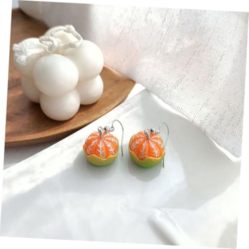CLISPEED Fruchtige Ohrhänger Damen Orange Ohrschmuck Resin Langlebig Modisch Geschenk für Party Alltag Valentinstag von CLISPEED