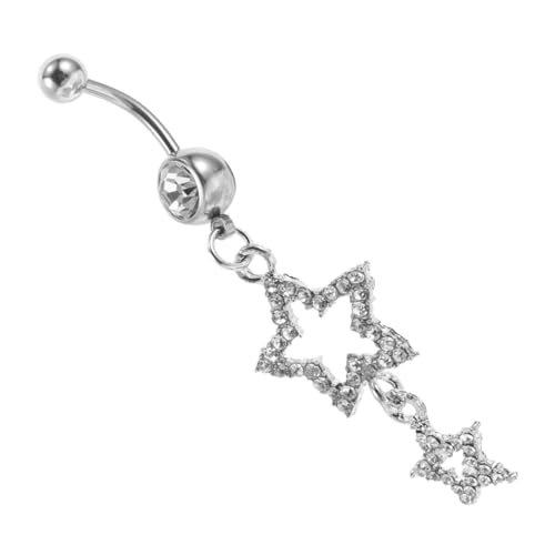 CLISPEED Funkelndes Bauchnabelpiercing mit Zirkonia Sternanhänger Chirurgischer Komfortable Sicherer Halt Modisches Damen Nabelschmuck für Alltag und Party CLISPEED Funkelndes Bauchnabelpiercing mit Zirkonia Sternanhänger Chirurgischer Komfortable Sicherer Halt Modisches Damen Nabelschmuck für Alltag und Party von CLISPEED