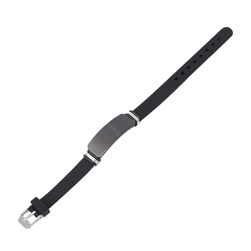 CLISPEED Gebogenes Armband mit Schwarzem Silikon Wickelband Modisches Handgelenkschmuck für Damen und Herren Langlebig Vielseitig für Alltag und Besondere Anlässe von CLISPEED