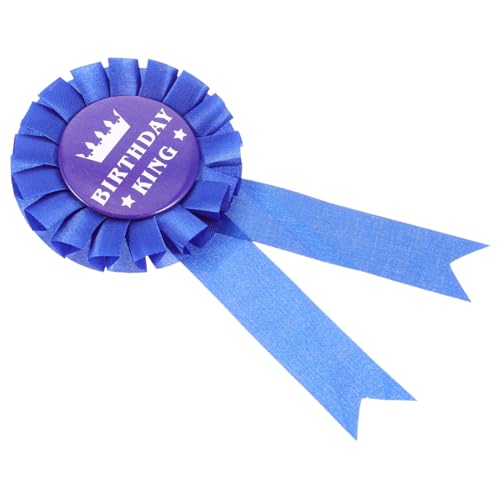 CLISPEED Geburtstagsabzeichen Herren Blau Gold Metallbrosche Langlebig Partydeko Foto Requisite für Geburtstagsfeier Jungen und Männer von CLISPEED