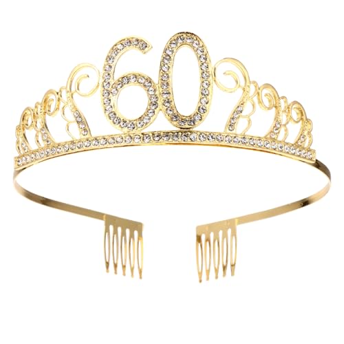 CLISPEED Geburtstagskrone Damen Glitzernde Queen Tiara mit Strass Haarschmuck für Party und Feierlichkeiten Leichtes Design Langlebig Festlicher Kopfschmuck für Mädchen und Frauen von CLISPEED