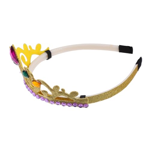 CLISPEED Geburtstagskrone für Mädchen Gelbe Prinzessin Tiara mit Funkelnden Strasssteinen Bequemes Langlebiges Haarband für Party Festival und Kostüm Design für Kinderfest von CLISPEED