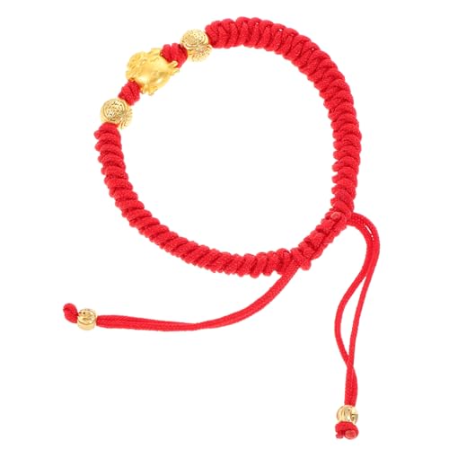 CLISPEED Geflochtenes Rotes Drachenarmband Langlebiges Seil Modisches Unisex Wickelarmband Chinesisches Jahr Symbol Glücksbringer für Handgefertigtes Feng Shui Schmuckstück von CLISPEED