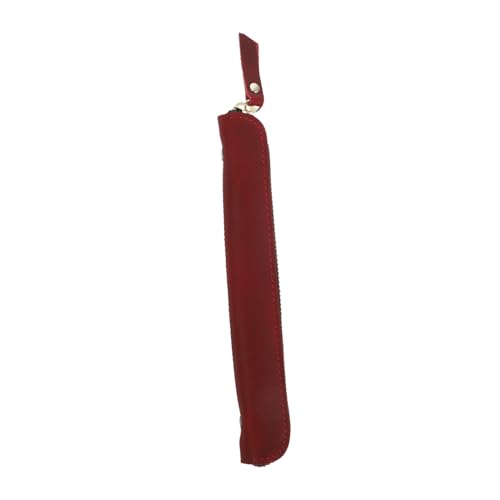 CLISPEED Genuine Leather Stiftetui mit Reißverschluss Eleganter Pen Holder für Füllfederhalter und Kugelschreiber für Schule oder Weinrot CLISPEED Genuine Leather Stiftetui mit Reißverschluss Eleganter Pen Holder für Füllfederhalter und Kugelschreiber für Schule oder Weinrot von CLISPEED