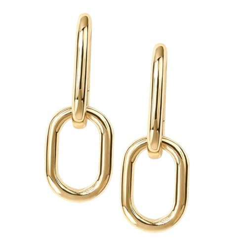 CLISPEED Geometrische Creolen Ohrringe Damen Elegant Dangle Ohrringe Quadratisch Goldfarben Stylisch Alltag Party CLISPEED Geometrische Creolen Ohrringe Damen Elegant Dangle Ohrringe Quadratisch Goldfarben Stylisch Alltag Party von CLISPEED