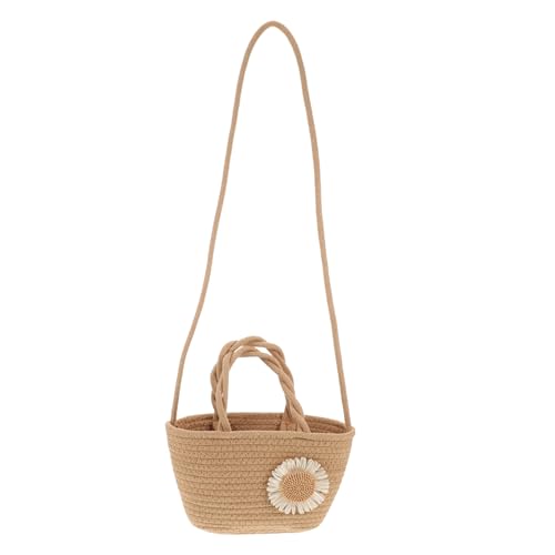 CLISPEED Gewebte Messenger Bag Strandtasche Strand Baumwolltasche Handtasche Sommer Strand Gehäkelte Handgemachte Geldbörse Seil Handgewebte Tasche Schultertasche Seil Schultertasche Khaki von CLISPEED