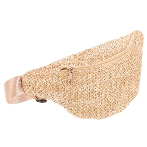 CLISPEED Strohimitat Bauchtasche Für Sommer Gewebte Hüfttasche Robuste Schultertasche Für Outdoor-aktivitäten Und Reisen von CLISPEED