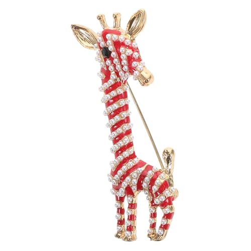CLISPEED Giraffen Brosche Legierung mit Kunstperlen Elegantes Tier Design für Damen Lässige Formelle Outfits Anstecker von CLISPEED