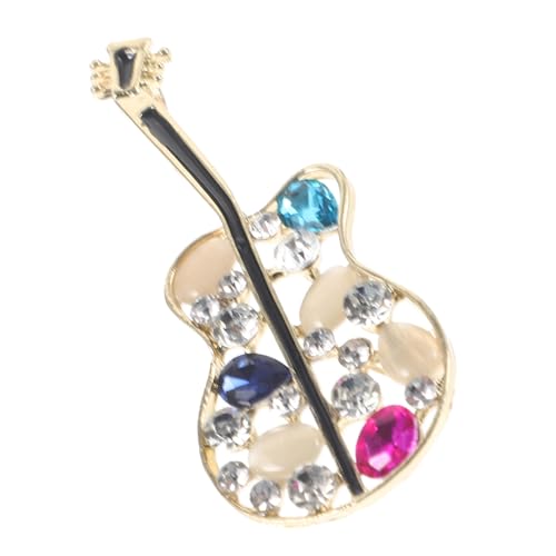 CLISPEED Gitarre Brosche Pin mit Perlen und Funkelnden Kristallen Modischer Schmuck für Kleidung Schals Rucksäcke Einfach Anzubringen Stilvolles Damenaccessoire für Festliche Anlässe von CLISPEED