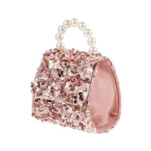 CLISPEED Glitzer Crossbody Bag Mädchen Schultertasche Kleine Leichte Umhängetasche für Geldbörse Kosmetik Karten Tragbar und Vielseitig für Mädchen Rosa von CLISPEED