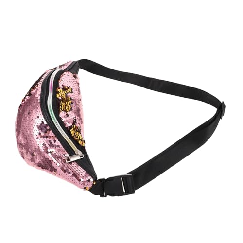 CLISPEED Glitzer Gürteltasche für Frauen Verstellbare Umhängetasche mit Pailletten für Sport und Alltag Vielseitig Tragbar als Hüft oder Schultertasche für Reisen und von CLISPEED