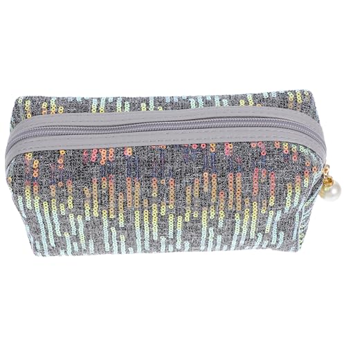 CLISPEED Glitzer Kosmetiktasche für Damen Tragbare Make Up Aufbewahrung mit Reißverschluss und Langlebig für Reisen und Alltag Großzügiges Fassungsvermögen Schicke Paillettenstickerei von CLISPEED