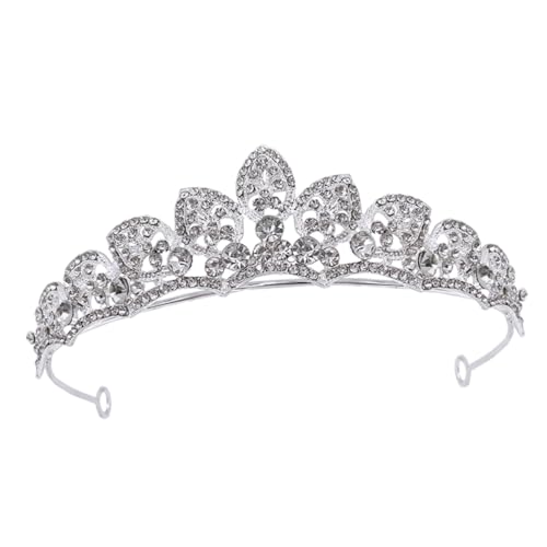 CLISPEED Glitzernde Braut Tiara mit Strass Kristallkrone Silber Diadem für Hochzeit Verlobung und Party Leichter Bequemer Damen Kopfschmuck Einfach zu Tragen und Langlebig von CLISPEED