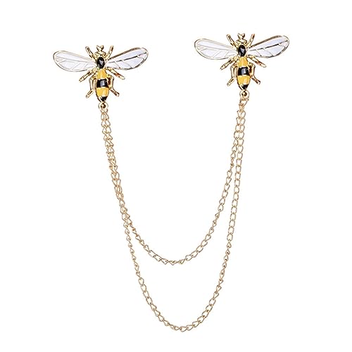 CLISPEED Goldene Brosche mit Quasten und Bienen Anstecknadel für Damenkragen Vielseitige Brustnadel Passend für Hemden Blusen und Anzüge bei Festlichen Anlässen von CLISPEED