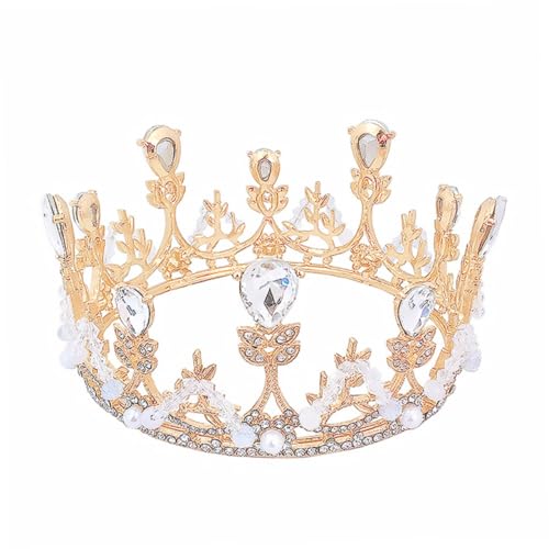 CLISPEED Goldene Diadem Geburtstagskrone für Mädchen Leicht Elegant für Party Cosplay von CLISPEED