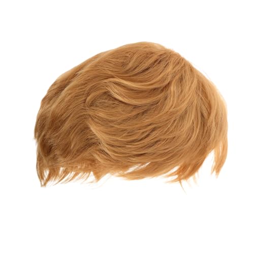 CLISPEED Goldene Kurze Herren Perücke Synthetisches Haar Kostüm Zubehör Lustige Cosplay Perücke für Halloween Partys Realistische Verkleidung von CLISPEED
