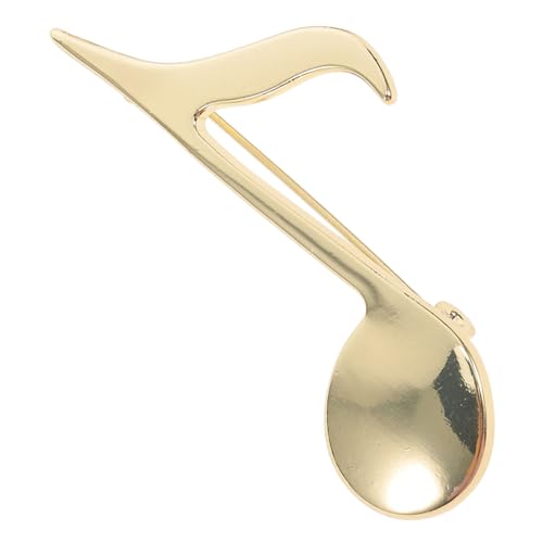 CLISPEED Goldene Musiknotenbrosche aus Langlebiger Zinklegierung Einzigartiges Design Modisches Accessoire für Damen und Herren Geeignet für Jacken Anzüge Schals und Hüte von CLISPEED
