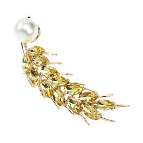 CLISPEED Goldfarbene Broschen Anstecknadel mit Weizendesign Modisches Schmuckaccessoire für Damen Langlebige Bastel Brosche zur Dekoration von Kleidung Taschen und Rucksäcken von CLISPEED