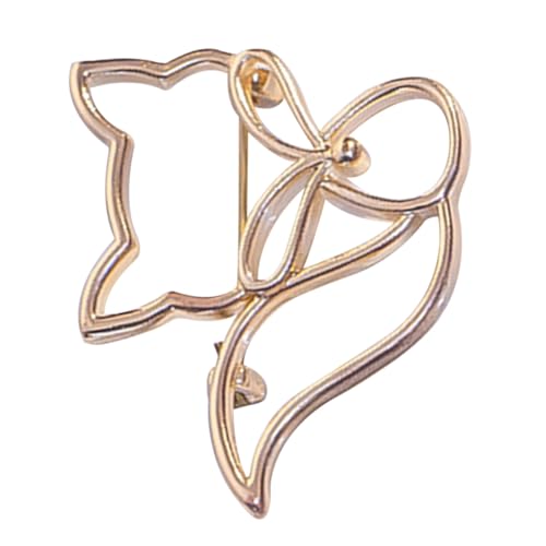 CLISPEED Goldfarbene Hohle Fuchs Brosche Anstecknadel für Damen Schmucknadel für Anzug Schal Mantel Stabile Befestigung Elegantes Accessoire für Kleidung und Taschen von CLISPEED