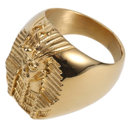 CLISPEED Goldfarbener Herrenring aus Ägyptischer Siegelring für Party und Besondere Anlässe Modisches Schmuckstück als für Männer von CLISPEED