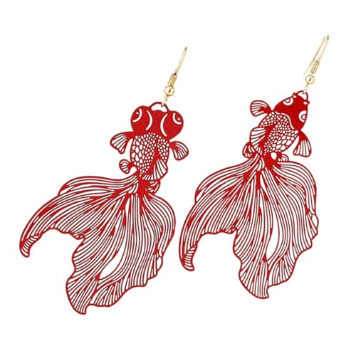 CLISPEED Goldfisch Ohrringe Damen Lange Anhänger Fisch Ohrhänger Ausleger Legierung Hautfreundlich Modisch Für Alltag Party Geschenk von CLISPEED