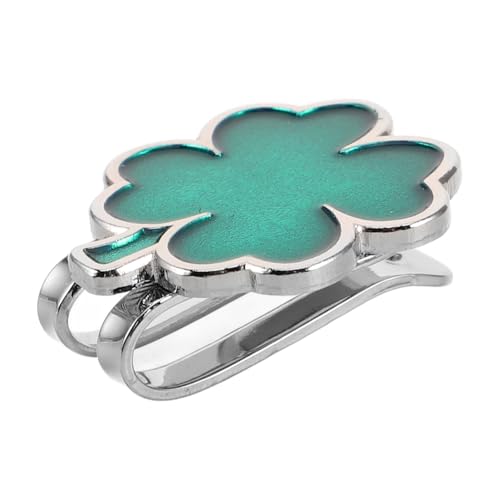 CLISPEED Golf Ball Marker mit Abnehmbarem Hutclip Langlebiger Metall Shamrock Kleeblatt Design Modisches Golfzubehör für Männer und Frauen Praktische Ballpositionierung Einfaches Markieren von CLISPEED