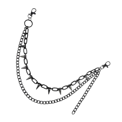 CLISPEED Gothic Punk Hosenkette für Herren und Damen Doppellagige Metallkette Accessoires im Hip Hop Stil und Auffällige Designerkette für Jeans und von CLISPEED