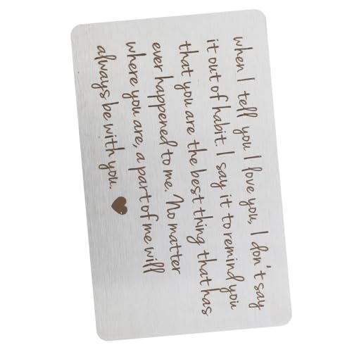 CLISPEED Gravur Wallet Insert Langlebige Robuste Geldbörsenkarte mit Romantischer zum Valentinstag und Personalisierte Korrosionsbeständige Geldscheinkarte von CLISPEED