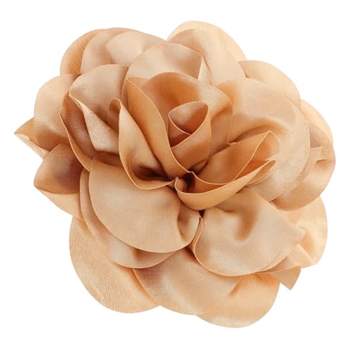 CLISPEED Große Blumenbrosche für Damen Handgefertigte Anstecknadel Gelb Elegantes Accessoire für Kleider Anzüge Hochzeitsfeiern Vielseitige Ansteckblume für Verschiedene Anlässe von CLISPEED
