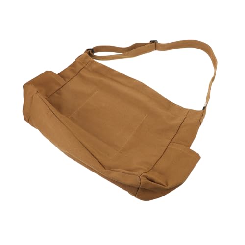 CLISPEED Große Braune Canvas Umhängetasche Damen Retro Messenger Bag mit Dickem Segeltuch Robust für Schule Arbeit Freizeit Geräumige Crossbody Tote Stilvolle Schultertasche von CLISPEED